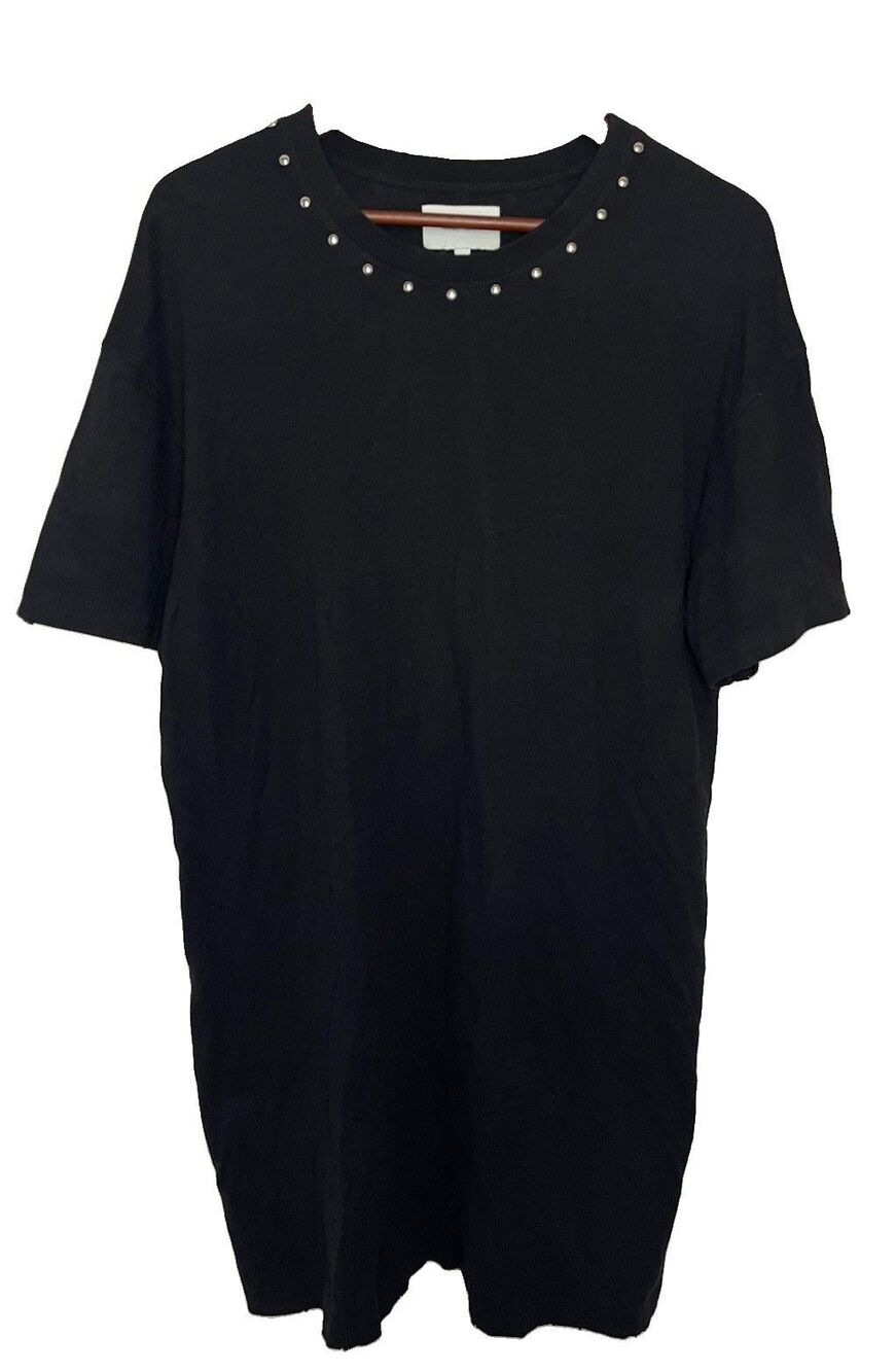 Current Elliott Women's 3 Black Studded TShirt Dress Large Cotton